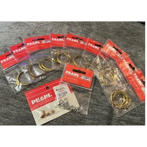 Pearl Paint Jewelry Findings Mix Lot Chandelier Bases Lobster Clasps Bell Caps